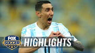 Ángel Di Maria scores to give Argentina a 10 lead over Brazil  2021 Copa América Highlights [upl. by Pleasant976]