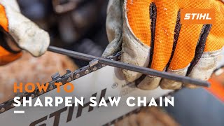 How to Sharpen Saw Chain  STIHL Tutorial [upl. by Brenda]