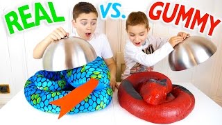 REAL VS GUMMY FOOD CHALLENGE  Trucs réels ou Bonbons [upl. by Assilaj415]