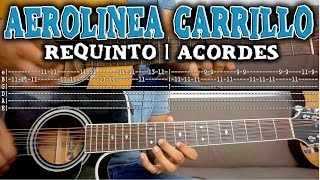 Tutorial  Aerolinea Carrillo  T3r Elemento ft Gerardo Ortiz  Requinto  Acordes  TABS [upl. by Kegan]