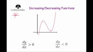 Increasing and Decreasing Functions  Corbettmaths [upl. by Edithe]