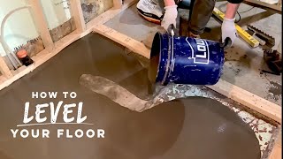 How to Level a Floor SelfLeveling Concrete Tutorial [upl. by Annaek]