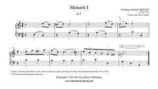 Mozart  Minuet 1 in C Major K 6 [upl. by Sucramrej]