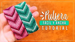 Cómo hacer pulsera de hilo fácil y ancha 20✨ Paso a Paso  DIY Macrame Friendship Bracelet [upl. by Otte]