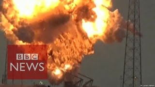 The moment a SpaceX rocket explodes at Cape Canaveral  BBC News [upl. by Assenaj]