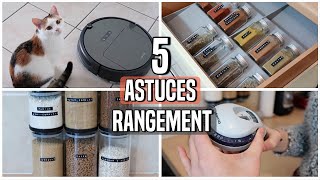 5 ASTUCES RANGEMENT MAISON⎟simples pratiques et utiles [upl. by Bernadene]