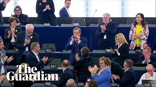 Slovenian MEP plays EU anthem on harmonica in parliament [upl. by Nyleahcim996]