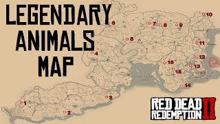 Red Dead Redemption 2  Legendary Animal Map Made Easy Plus Locations [upl. by Sweeney]