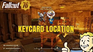 Key to the Past  Key Card Location  Fallout 76 [upl. by Aliehc]