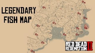 Red Dead Redemption 2  Legendary Fish Map Made Easy Plus Locations [upl. by Jimmy357]