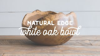 Wood Turning a Large Natural Edge Spalted White Oak Bowl [upl. by Anuahc259]