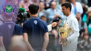 Novak Djokovic Wimbledon 2019 Winners Speech [upl. by Ttik]