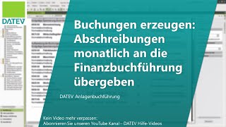 Buchungen erzeugen Abschreibungen monatlich an die Finanzbuchführung übergeben [upl. by Wrench]