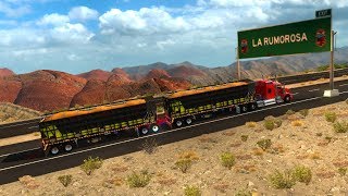 LA RUMOROSA  MUCHO PESO 81 Toneladas Jaulas Ferbus  Kenworth T800 Kenmex [upl. by Thury]