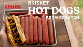 Brisket Hot Dogs from SCRATCH  Chuds BBQ [upl. by Aserehs550]