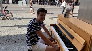 Yann Tiersen  Comptine Dun Autre Été Variations Street Piano Performance Karlsruhe [upl. by Tonie]