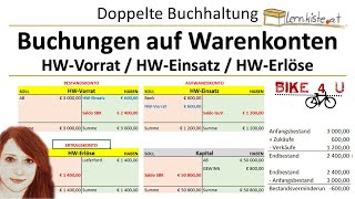 Verbuchung auf und Abschluss von Warenkonten NEU [upl. by Sirromaj]