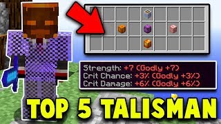 Top 5 MUST HAVE Talisman Hypixel Skyblock [upl. by Wrennie]