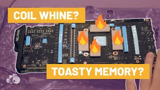 EKWB Strix 3090 Water Block  Coil Whine and Toasty Memory [upl. by Yanel884]