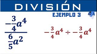 División de monomios  Ejemplo 3 [upl. by Anaujahs]