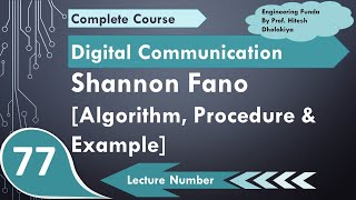 1 Shannon Fano Encoding Algorithm Procedure amp Example Explained in Digital Communication [upl. by Lusar]