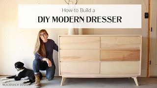 How to Build a MidCentury Modern DresserFROM 2x4s and PLYWOOD [upl. by Kingsley]