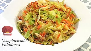 COMO HACER REPOLLO FRITO receta saludable  fry Cabbage  COMPLACIENDO PALADARES [upl. by Seppala]