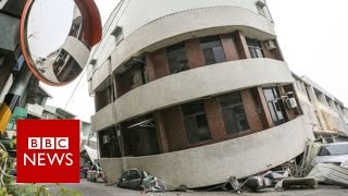 Taiwan Earthquake 64 quake topples buildings in city of Tainan  BBC News [upl. by Hagood214]