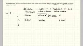 pH from acetic acid sodium hydroxide reaction [upl. by Aneehs239]