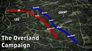 The Wilderness to Cold Harbor Grants Overland Campaign Animated Battle Map [upl. by Clerc]