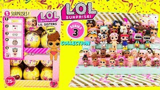 LOL SURPRISE Series 3 FULL COLLECTION With Cupcake JR  Full Case of LOL LITTLE SISTERS Unboxing [upl. by Aehtorod]