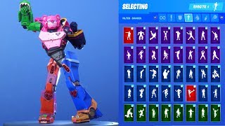 NEW Fortnite Mecha Team Leader Voltron Robot Skin Outfit Showcase with All Dances amp Emotes [upl. by Dulcine8]