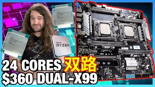 24 Cores 48 Threads for 360 DualX99 Jingsha Motherboard vs AMD R9 3900X [upl. by Ennaeiluj]