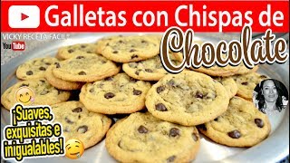 GALLETAS CON CHISPAS DE CHOCOLATE  Vicky Receta Facil [upl. by Nnylkoorb]