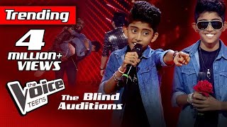 Pathum Salinda  Sanwedana සංවේදනා  Blind Auditions  The Voice Teens Sri Lanka [upl. by Ynohtnaluap118]