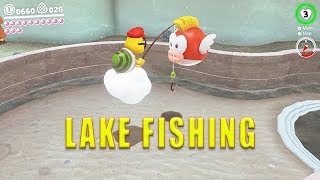 Lake Kingdom Fishing Moon with Lakitu  Super Mario Odyssey [upl. by Aronel]