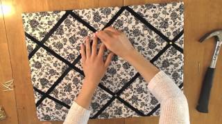 DIY Quick and Inexpensive Fabric Bulletin Board  Amy Stellato [upl. by Ahsier428]