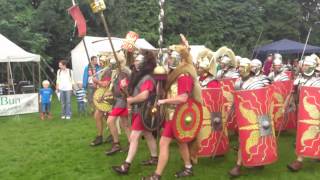 Roman Reenactment at the Amphitheatre in Caerleon Marching In [upl. by Sara-Ann]