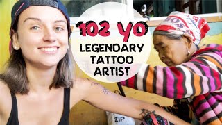 Getting Tattooed by 102 Year Old WHANGOD headhunter tattoo artist Philippines [upl. by Nelra618]