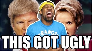 REACTION  Donald Trump vs Hillary Clinton Epic Rap Battles of History [upl. by Asilej]