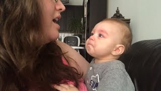 Baby Gets Emotional When Mom Sings Opera [upl. by Ocnarf]