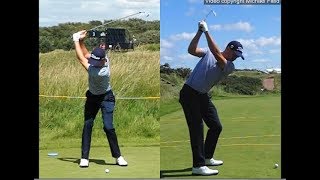 Justin Thomas golf swing  Long Iron faceon amp downtheline July 2017 [upl. by Harriet]