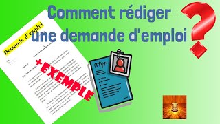 Comment rédiger une demande demploi avec exemple [upl. by Ahsieyt157]