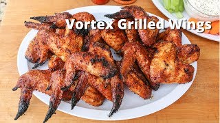 Vortex Grilled Chicken Wings  Chicken Wings Grilled On Weber Kettle with Vortex [upl. by Sitoel302]