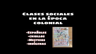 CLASES SOCIALES EN LA ÉPOCA COLONIAL [upl. by Zink82]