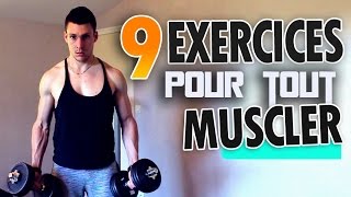 Musculation avec haltères  9 Exercices pour tout muscler [upl. by Yerdua]