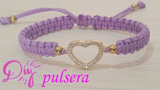 DIY COMO HACER PULSERA CORAZON PARA PAREJAS  AMISTAD  VENDER FACIL Y BONITA [upl. by Elleirb]