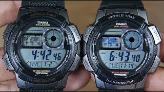 CASIO STANDARD AE1000W1AV VS AE1000W1BV [upl. by Elokcin445]