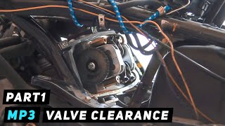 Piaggio MP3  Valve Clearance  Part 1  Mitchs Scooter Stuff [upl. by Acilejna191]