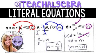 Algebra 1  Literal Equations and Rearranging Equations [upl. by Gerrie160]